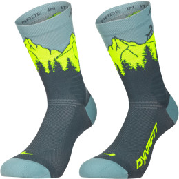 Socken Dynafit Traverse Crew Sk grau/gelb cinder ULTRA YELLOW/5A30