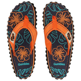 Flip-Flops Gumbies Islander Orange Hibiscus blau/orange Orange Hibiscus
