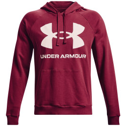 Herren-Sweatshirt Under Armour Rival Fleece Big Logo HD rot/weiß Black Rose / / Onyx White