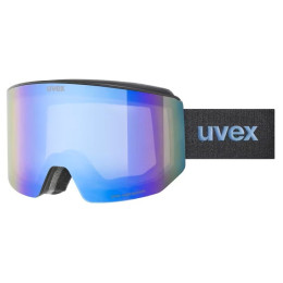 Skibrille Uvex Lace Attract FM blau BLACK MATT DL/BLUE-GREEN S2
