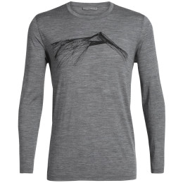 Herren-T-Shirt Icebreaker Mens Tech Lite LS Crewe grau GritstoneHthr