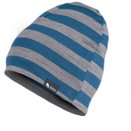 Mütze Zulu Cap Merino blau/grau StrapeNavyBlueGray