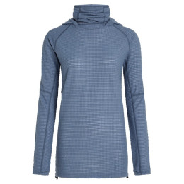 Damen-Sweatshirt Icebreaker Wom Mer 400 RealFleece Grid Pulover Hood blau/grau Dawn