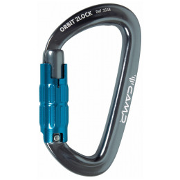 Karabiner Camp Orbit 2Lock - Gun Metal / Blue grau/blau Gun Metal / Blue