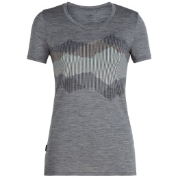 Damen-T-Shirt Icebreaker Women`s Tech Lite Short Sleeve Low Crewe Cook Reflected grau GritstoneHthr