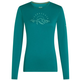 Damen-Funktionsshirt Icebreaker Women Merino 200 Oasis LS Crewe Sunrise Summit türkis Tidal Teal