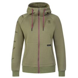 Damen-Sweatshirt Rafiki Nuria Zip dunkelgrün burnt olive