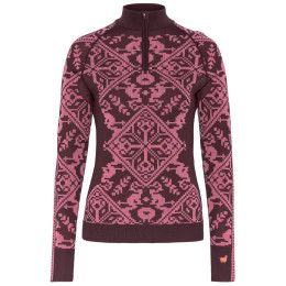Damen Funktions-Sweatshirt Kari Traa Saga HZ braun Cocoa Powder