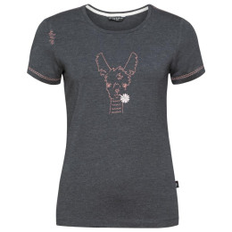 Damen-T-Shirt Chillaz Saile Happy Alpaca dunkelgrau black melange