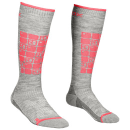 Damensocken Ortovox W's Ski Compression Socks grau/rosa GrayBlend