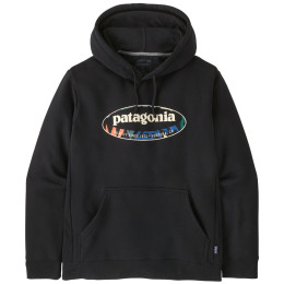 Herren-Sweatshirt Patagonia Men's '95 Oval Logo Uprisal Hoody schwarz Black: Kaleido