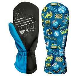 Kinder Winterfäustlinge WAMU Bagr blau