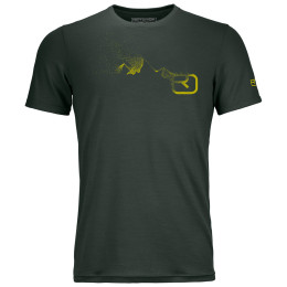 Herren-Funktionsshirt Ortovox 185 Merino Logo Spray TS grün GreenPine