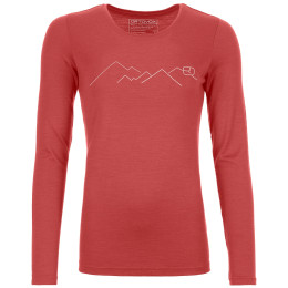 Damen-T-Shirt Ortovox 185 Merino Mountain Ls W rosa Blush