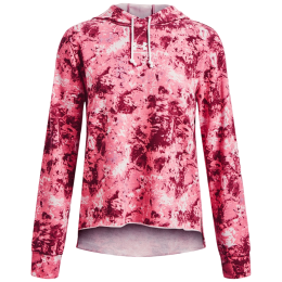 Damen-Sweatshirt Under Armour Rival Terry Print Hoodie rosa Pace Pink/White