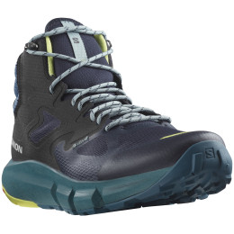 Wanderschuhe Salomon Predict Hike Mid Gore-Tex blau Dark Sapphire / Blue Ashes / Sunny Lime