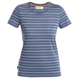Damen-T-Shirt Icebreaker Women Wave SS Tee Stripe blau Dawn/Kyanite/Snow/S