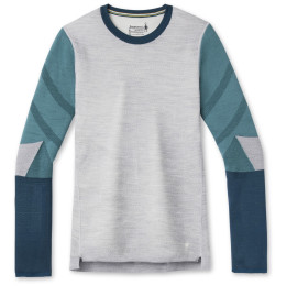 Damen-Funktionsshirt Smartwool W Intraknit Merino 200 Colorblock Crew grau/grün LightGrayHeather