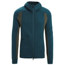 Herren Funktions-Sweatshirt Icebreaker Merino Quantum ZoneKnit™ LS Zip Hoodie grün Green Glory/Loden/Cb