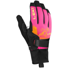 Skilanglauf-Handschuhe Leki HRC Race TR schwarz/rosa neonpink-neonorange-neonyellow