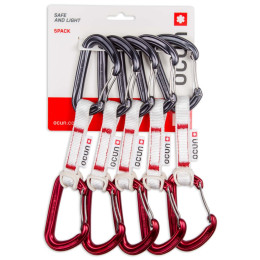 Express-Set Ocún Hawk Qd Wire Bio-Dyn-Ring 15 mm 10 cm 5-Pack rot/grau Red