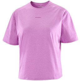 Damen-T-Shirt Salomon Trackline SS Tee rosa Iris Orchid