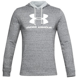 Herren-Sweatshirt Under Armour Sportstyle Terry Logo Hoodie grau EnamelBlueFullHeather//White