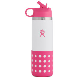Kindertrinkflasche Hydro Flask Kids Wide Mouth 20 oz Straw Lid/Boot rosa Punch