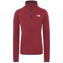 Damenpullover The North Face W 100 Glacier 1/4 Zip weinfarbe Rootbrn/Pomegranatestripe