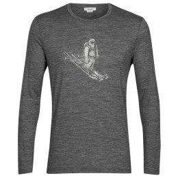 Herren-T-Shirt Icebreaker Tech Lite II LS Tee Skiing Yeti grau gritstone heather