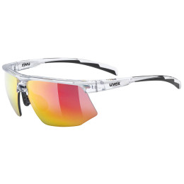 Sonnenbrille Uvex Aerios weiß/rot clear / mir.red