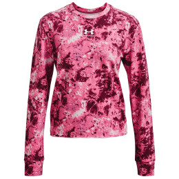 Damen-Sweatshirt Under Armour Rival Terry Print Crew rosa Pace Pink/White