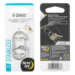 Hilfskarabiner Nite Ize G-series #2 silber Stříbrná