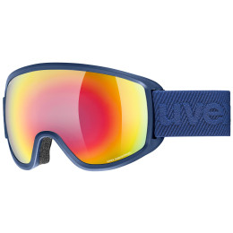 Skibrille Uvex Topic FM spheric blau navy matt dl/rainbow-ros