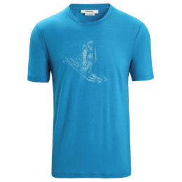 Herren-T-Shirt Icebreaker Tech Lite II SS Tee Skiing Yeti hellblau Geo Blue