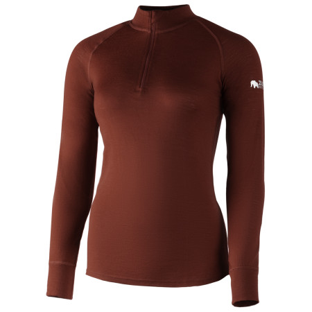 Damen-T-Shirt Zulu Merino 160 Zip Long rot Red
