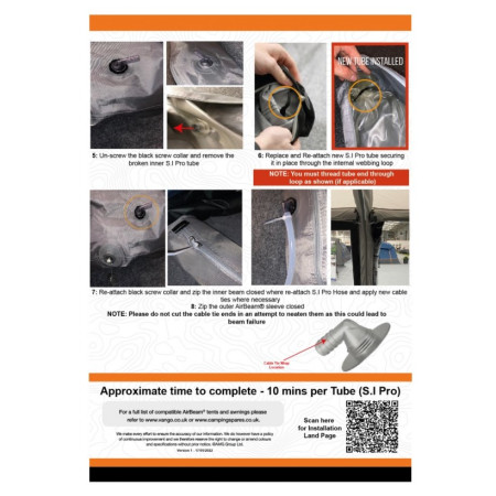 Ersatzschlauch Vango Airspeed S.I Pro Tube 685 x 10 cm - AT339