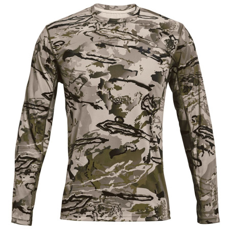 Herren-T-Shirt Under Armour Iso-Chill Brush Line LS grau UaBarrenCamo//Black