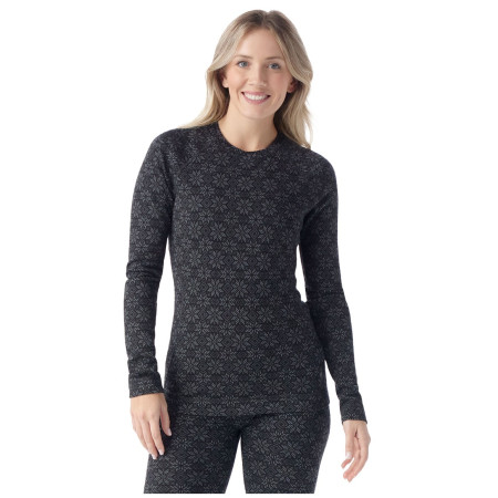 Damen-Funktionsshirt Smartwool W Classic Thermal Merino BL Crew Boxed schwarz/weiß black digi snow