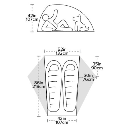 Ultraleichtes Zelt Big Agnes Crag Lake SL2