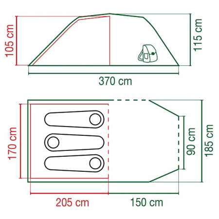 Wanderzelt Coleman Cortes 3