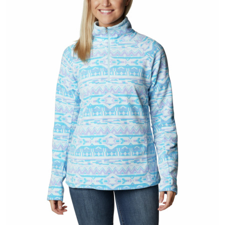 Damen-Sweatshirt Columbia Glacial™ IV Print 1/2 Zip hellblau Serenity 80s Stripe Print