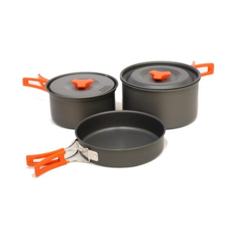 Geschirrset Vango Hard Anodised 2 Person Cook Kit schwarz/orange grey