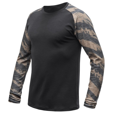 Herren-Funktionsshirt Sensor Merino Blend Impress schwarz/braun černá/brush