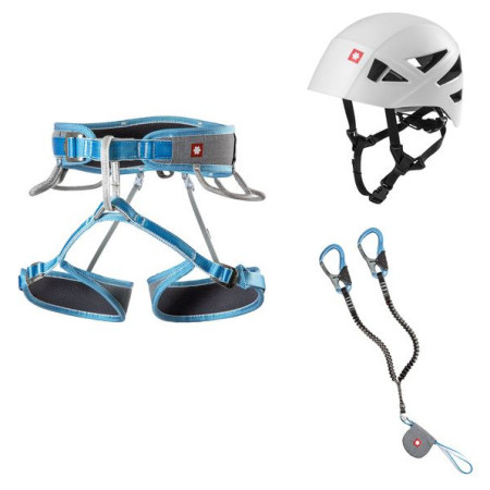 Klettersteigset Ocún Via Ferrata Twist Tech Eco Captur Lite Swivel Shard Set grau/blau Grey / Blue