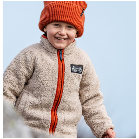 Kinder-Sweatshirt Didriksons Gibbs Kids Fullzip 2 Beach Beige/Rust