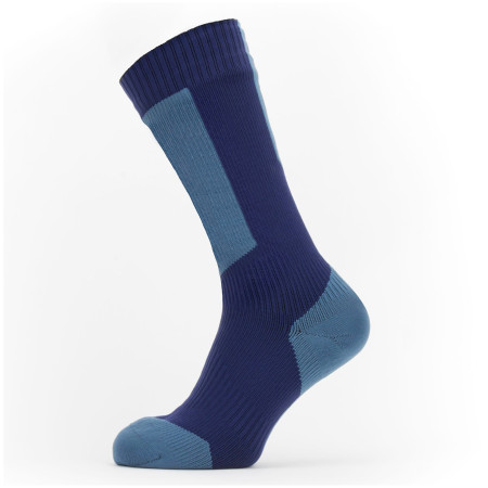 Wasserdichte Socken SealSkinz WP Cold Weather Mid Lenght + Hydrostop blau NavyBlue/Red