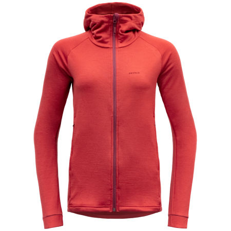 Damen Funktions-Sweatshirt Devold Nibba Merino Jkt Hood orange BEAUTY
