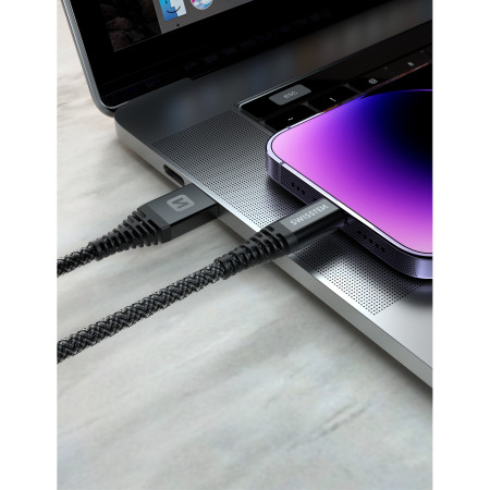 Lade- und Datenkabel Swissten Kevlar USB-C/Lightning 1,5 m