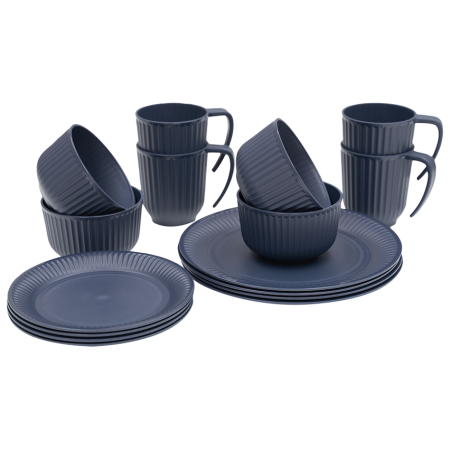 Geschirrset Outwell Delish 4 Person Dinner Set dunkelblau Navy Night